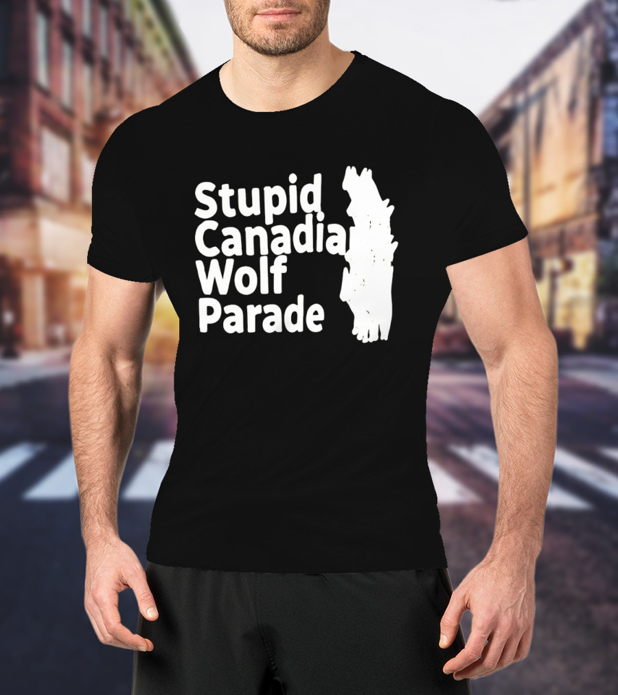 Stupid Candia Wolf Parade White Text With Wolf T-Shirt