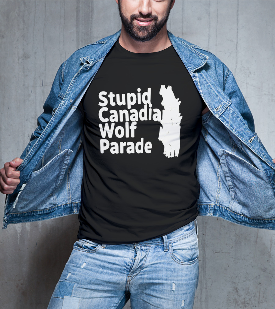 Stupid Candia Wolf Parade White Text With Wolf T-Shirt