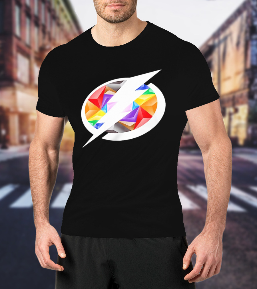 Tampa Bay Lightning Rainbow Pride Lightning Bolt T-Shirt