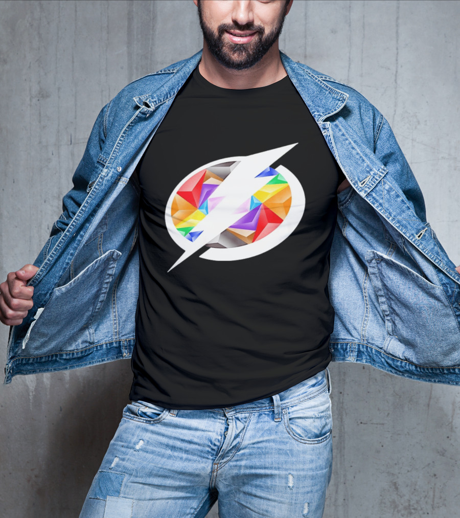Tampa Bay Lightning Rainbow Pride Lightning Bolt T-Shirt