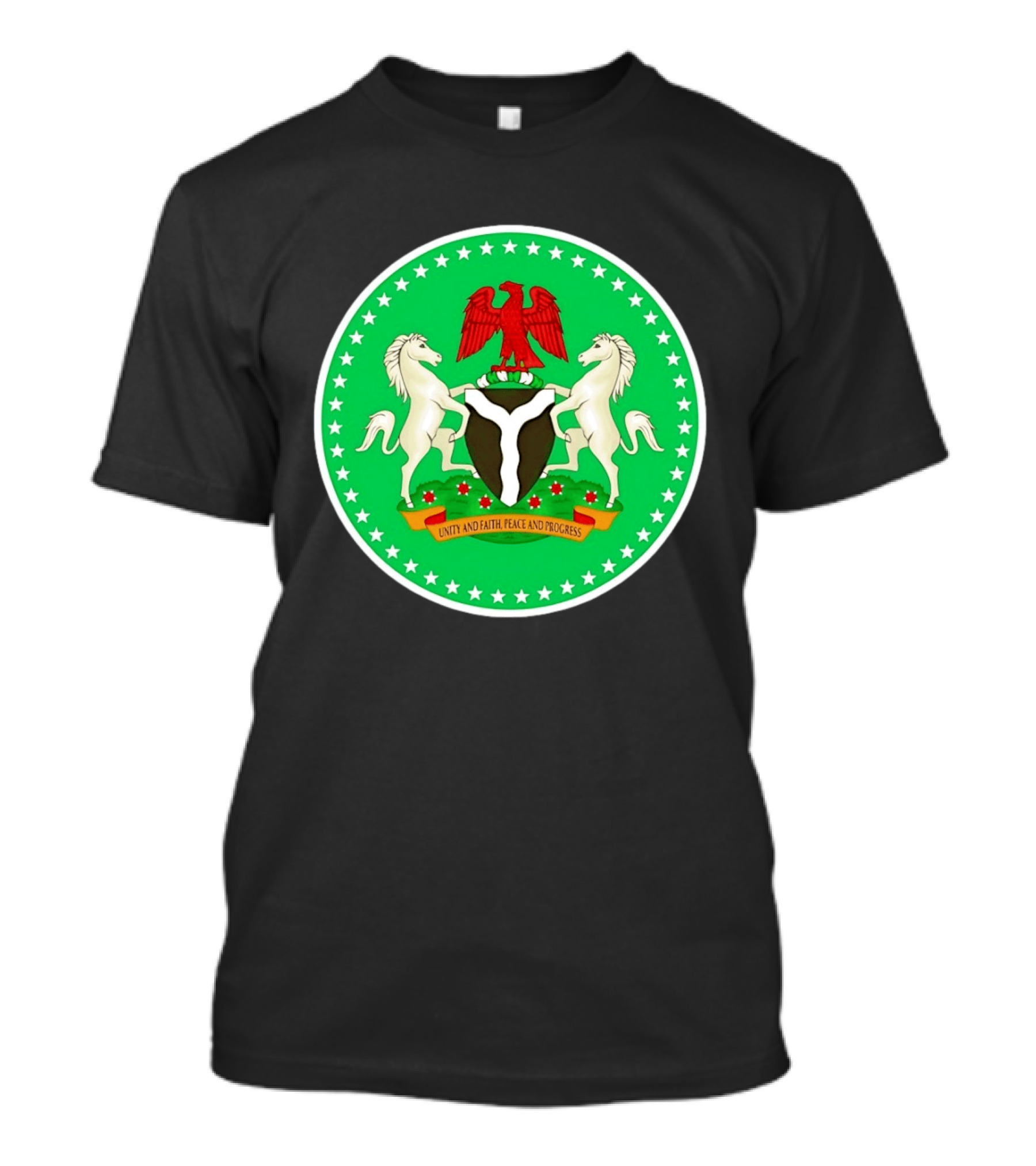 Unity Faith Peace Progress Nigeria National Coat Of Arms T-Shirt