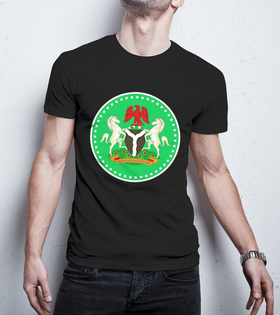 Unity Faith Peace Progress Nigeria National Coat Of Arms T-Shirt