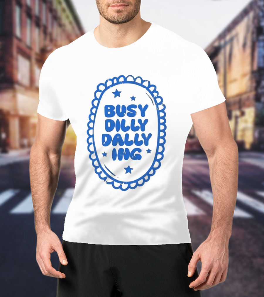 Busy Dilly Dally Inc Stars Oval Frame T-Shirt