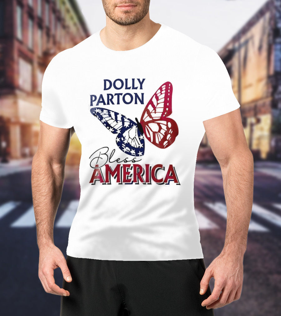 Dolly Parton Bless America Patriotic Butterfly Team USA 250th Anniversary T-Shirt