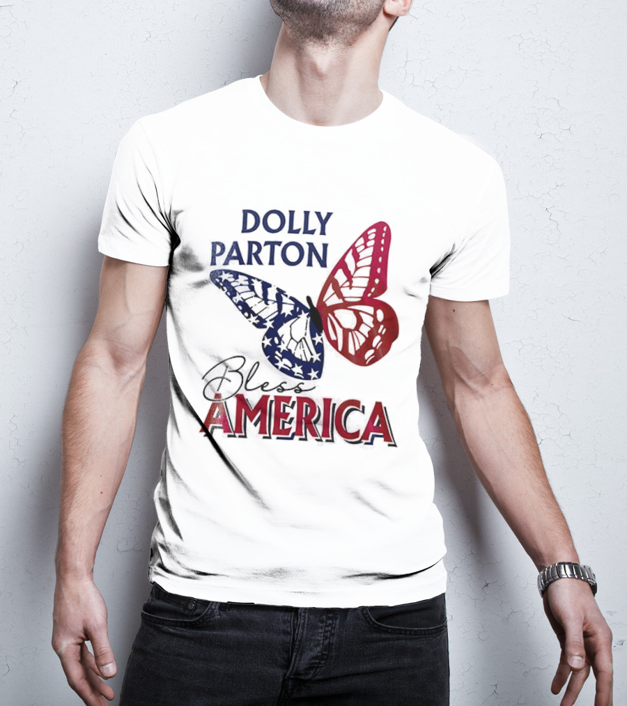 Dolly Parton Bless America Patriotic Butterfly Team USA 250th Anniversary T-Shirt