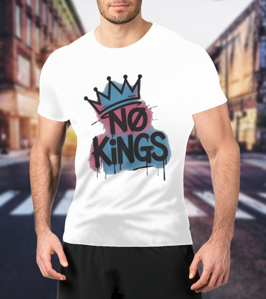No Kings Day Graffiti Crown Street T-Shirt