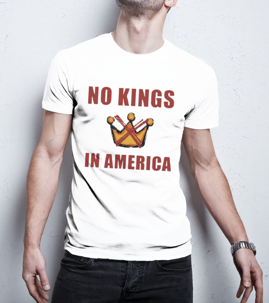 No Kings In America Crown Crossed Out T-Shirt
