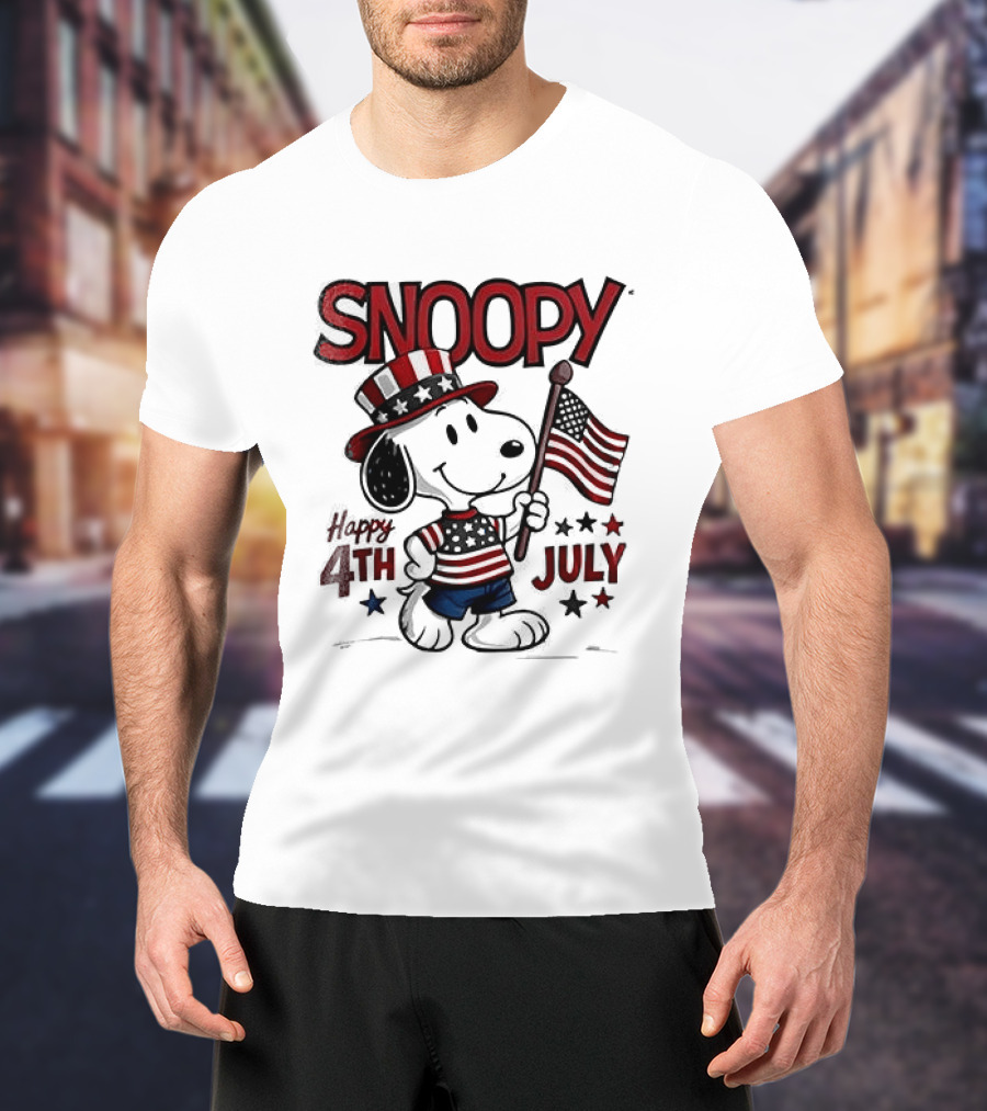 Snoopy Happy 4th Of July Born To Chill Proud To Be Free T-Shirt