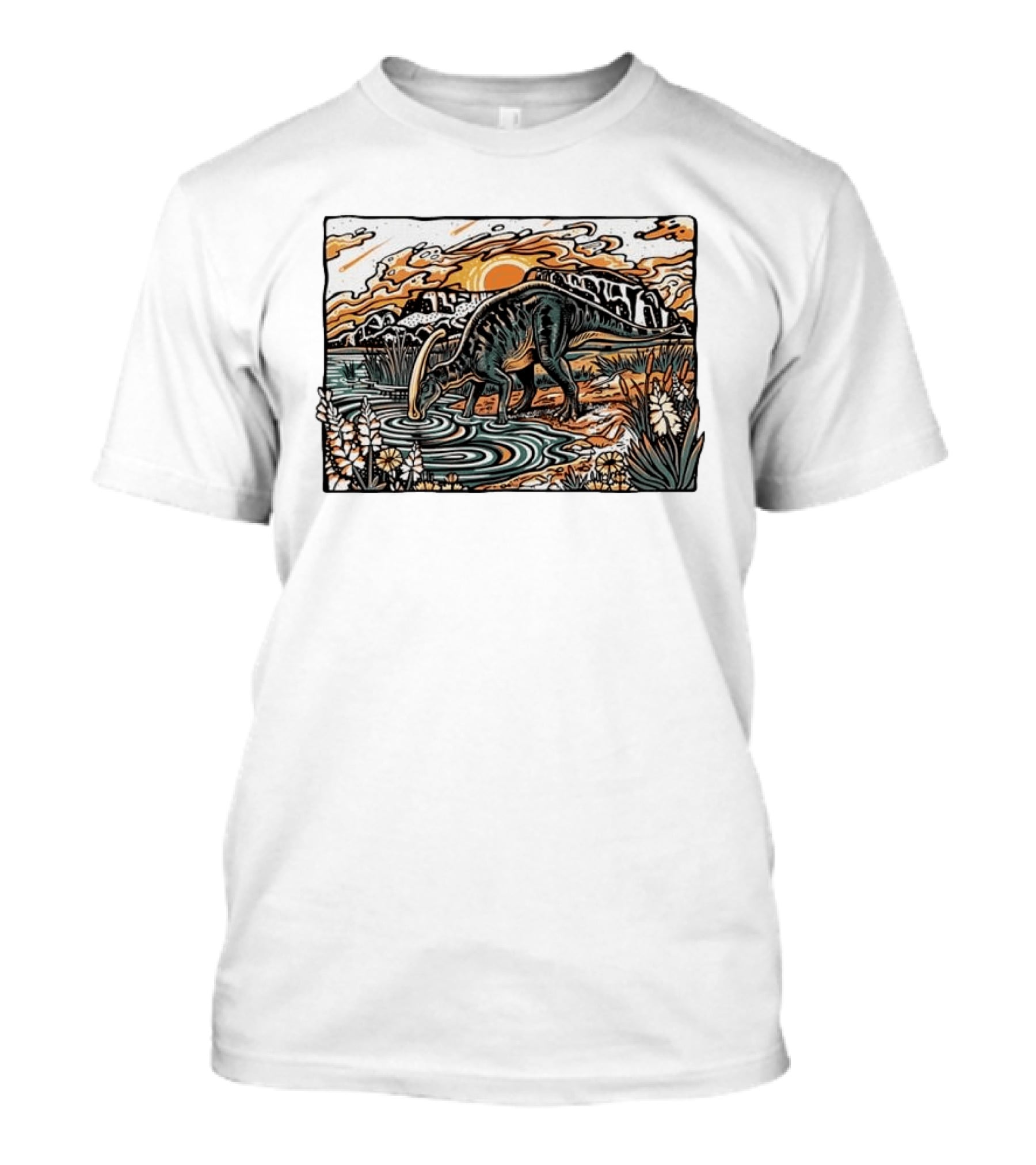 Parasaurolophus Dream In Cretaceous Landscape T-Shirt