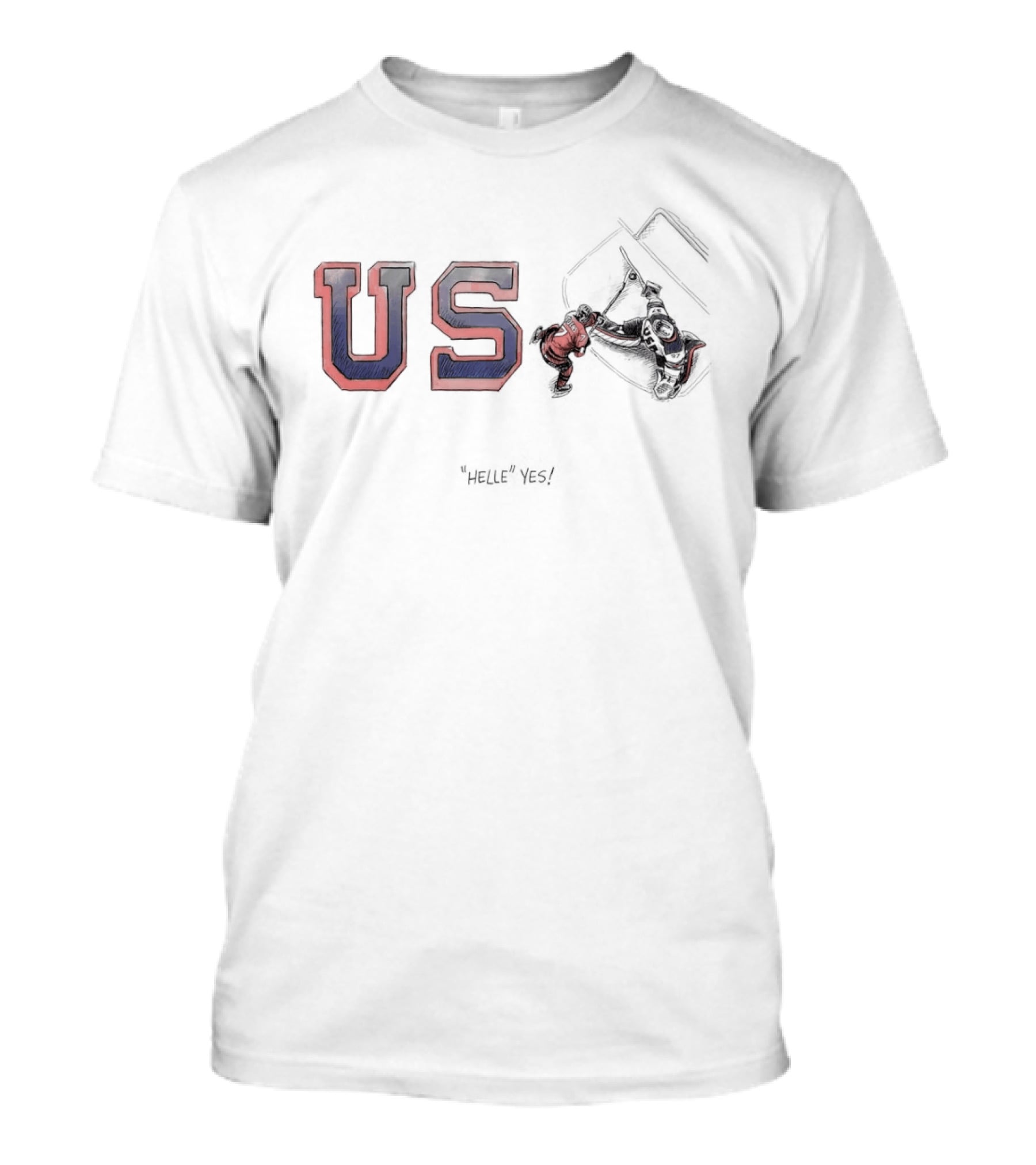 Connor Hellebuyck USA Helle Yes Hockey Team Spirit T-Shirt