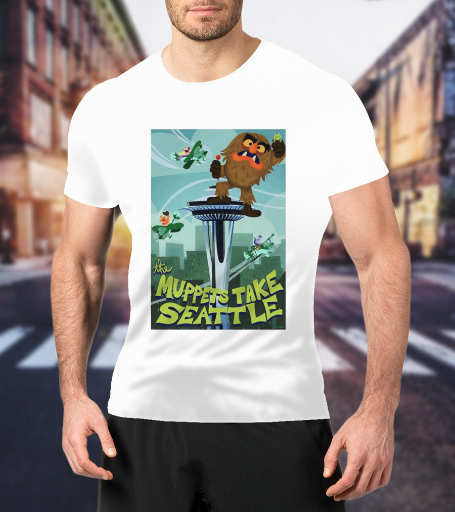 The Muppets Take Seattle Space Needle Adventure With Frog And Characters T-Shirt
