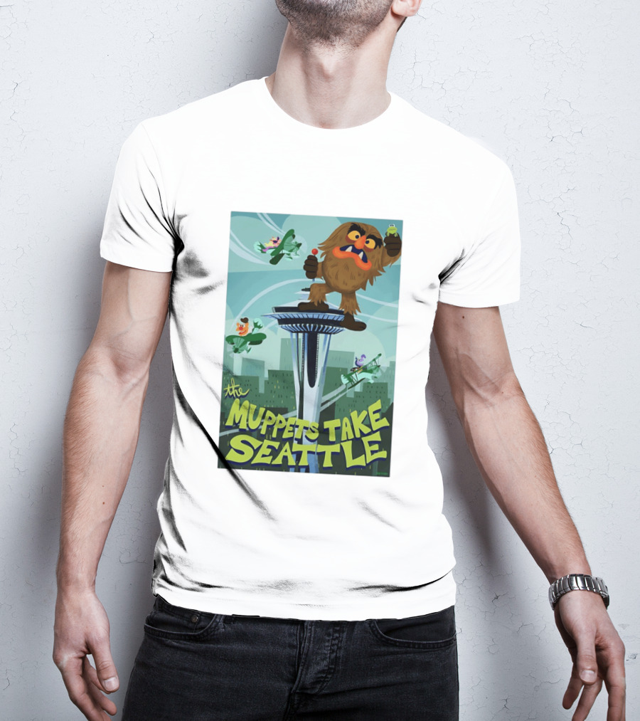 The Muppets Take Seattle Space Needle Adventure With Frog And Characters T-Shirt