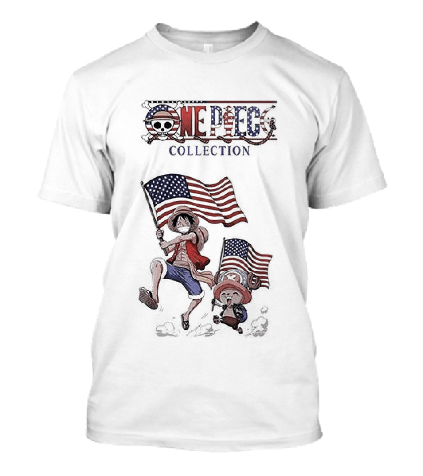 One Piece Collection United States Of America 250th Anniversary Flags T-Shirt