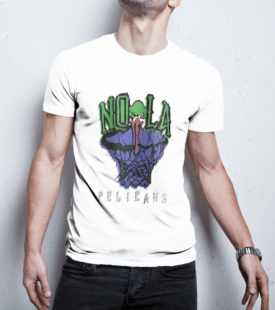 NOLA New Orleans Pelicans Basketball Hoop T-Shirt