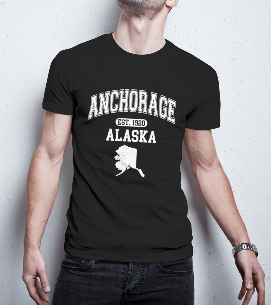 Anchorage Alaska Est 1920 Map Varsity T-Shirt