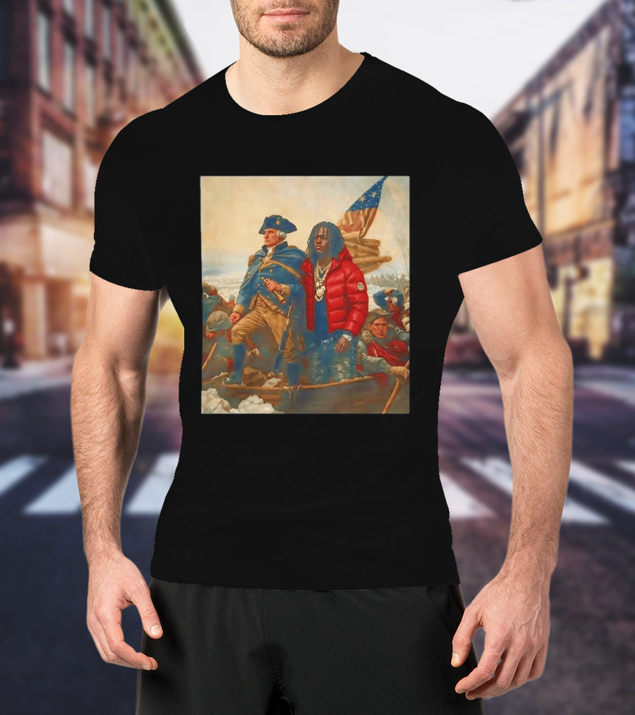 Washington Crossing The Delaware With Chief Keef Collaboration T-Shirt