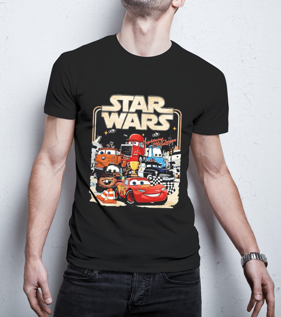 STAR WARS Lightning McQueen Racing Adventure With Cars Characters T-Shirt