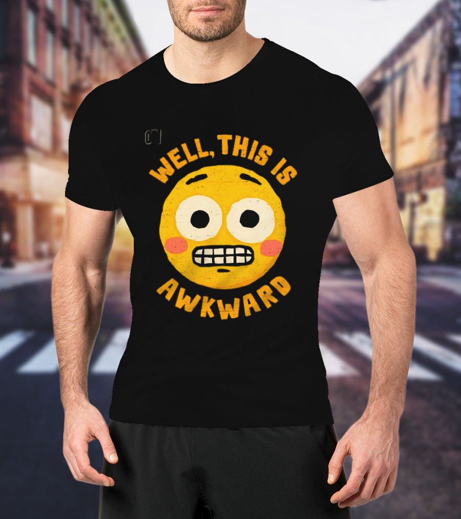 Well This Is Awkward Emoji Expression T-Shirt