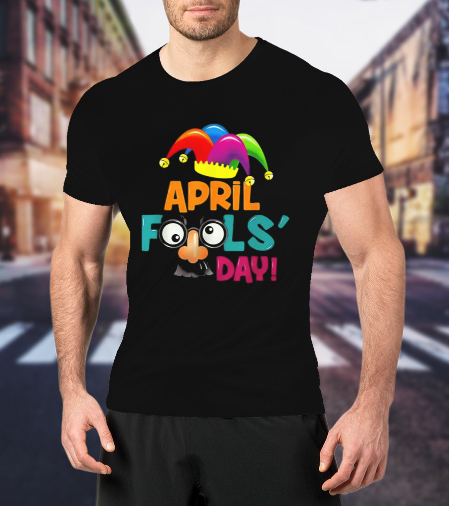 April Fools' Day Jester Hat Nose Glasses T-Shirt