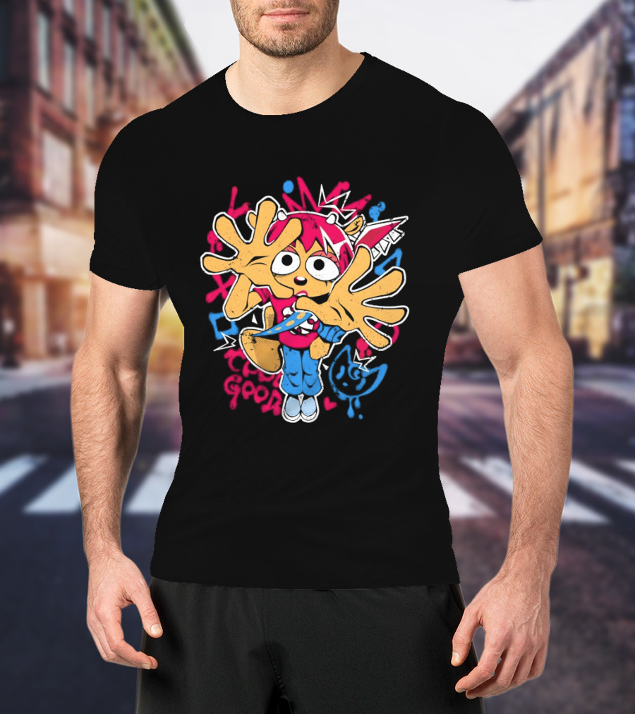 Lammy Metal Girly Vibrant Cartoon Character With Playful Expression And Colorful Burst T-Shirt