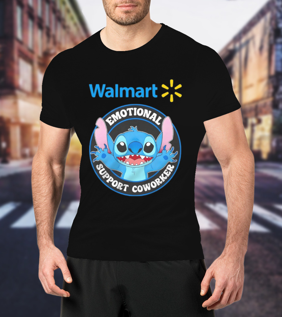 Walmart Stitch Emotional Support Coworker T-Shirt