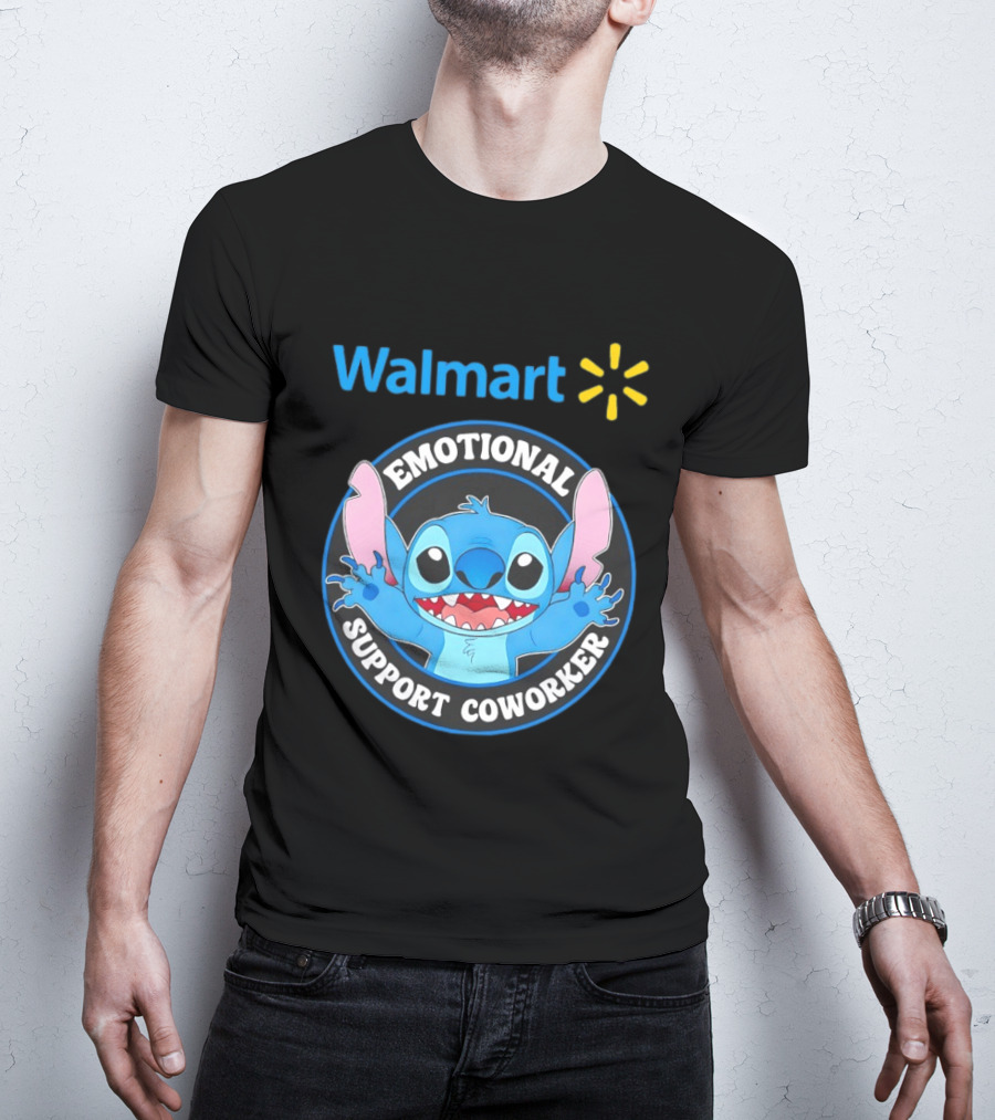 Walmart Stitch Emotional Support Coworker T-Shirt
