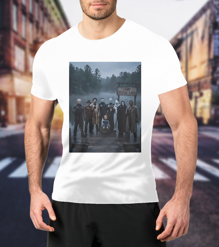 Chucky Horror Camp Crystal Lake Jason Freddy Michael Myers Scream T-Shirt