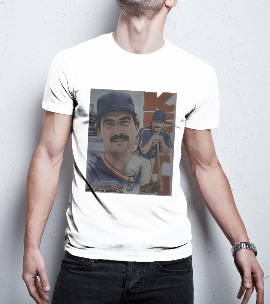 Keith Hernandez New York Baseball Mets Player Portrait With Bat T-Shirt