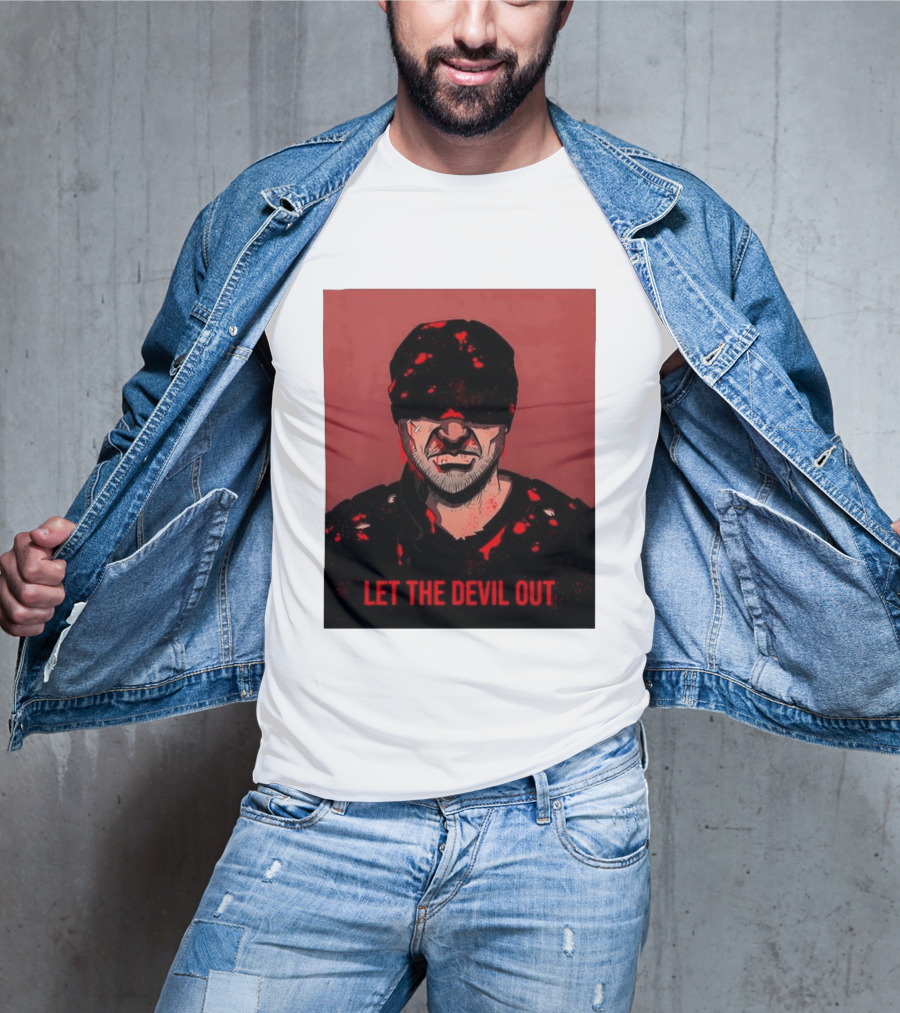 Daredevil Let The Devil Out Blindfolded Hero T-Shirt