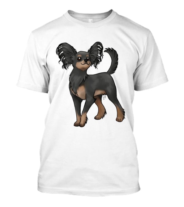 Russian Toy Dog Long Hair Black And Tan T-Shirt