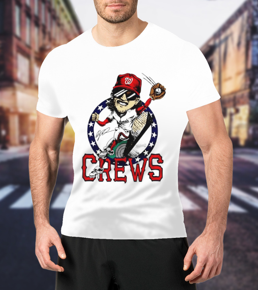 Dylan Crews Washington Nationals MLB Caricature With Baseball Glove And Cap T-Shirt