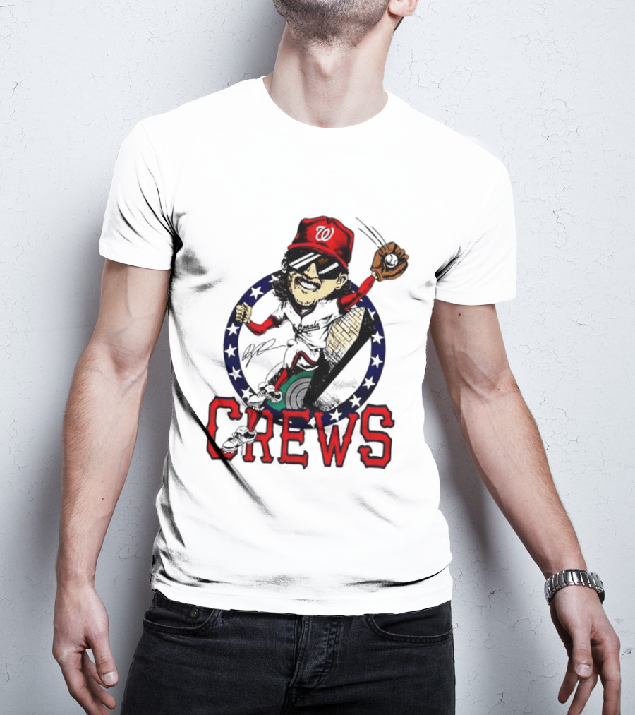 Dylan Crews Washington Nationals MLB Caricature With Baseball Glove And Cap T-Shirt