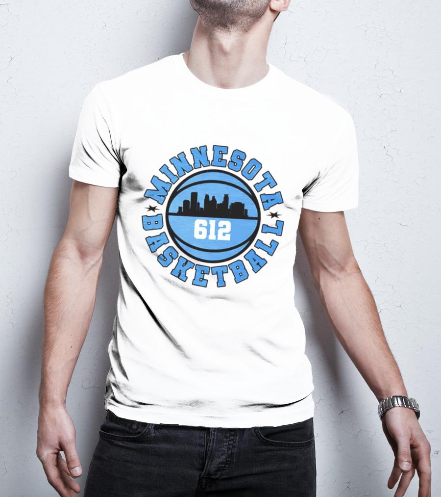 Minnesota Basketball 612 City Skyline T-Shirt