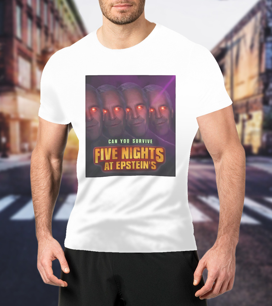 Five Nights At Epstein's Can You Survive Imagery With Glowing Eyes T-Shirt