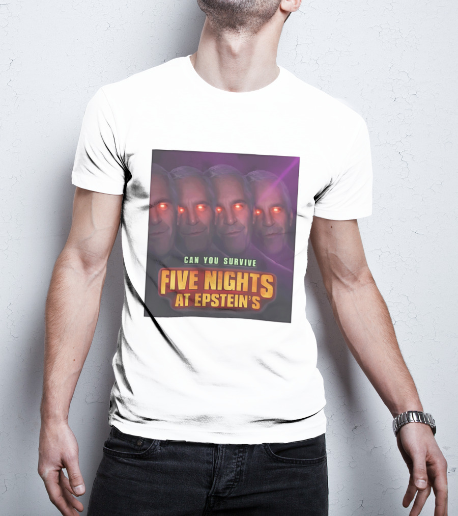 Five Nights At Epstein's Can You Survive Imagery With Glowing Eyes T-Shirt