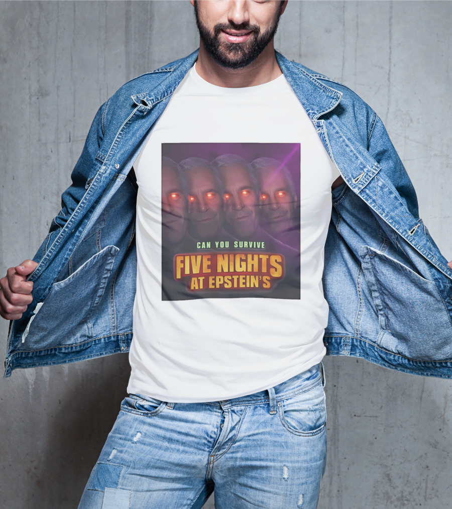 Five Nights At Epstein's Can You Survive Imagery With Glowing Eyes T-Shirt