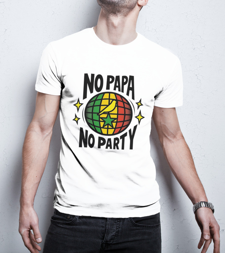 No Papa No Party Bird Star Globe Jamaican T-Shirt