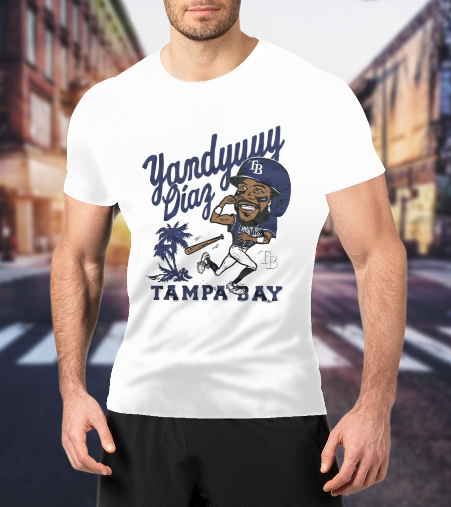Yandy Diaz Tampa Bay Rays Yandyuuuu MLB Baseball Caricature T-Shirt