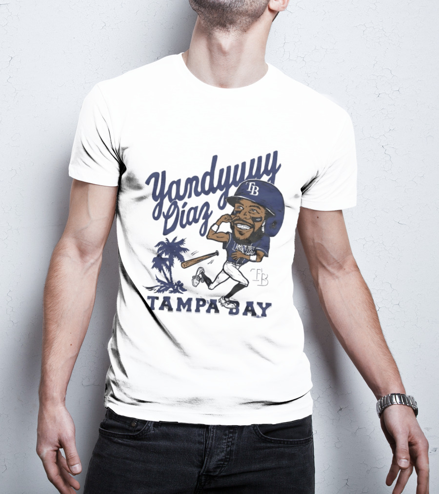 Yandy Diaz Tampa Bay Rays Yandyuuuu MLB Baseball Caricature T-Shirt
