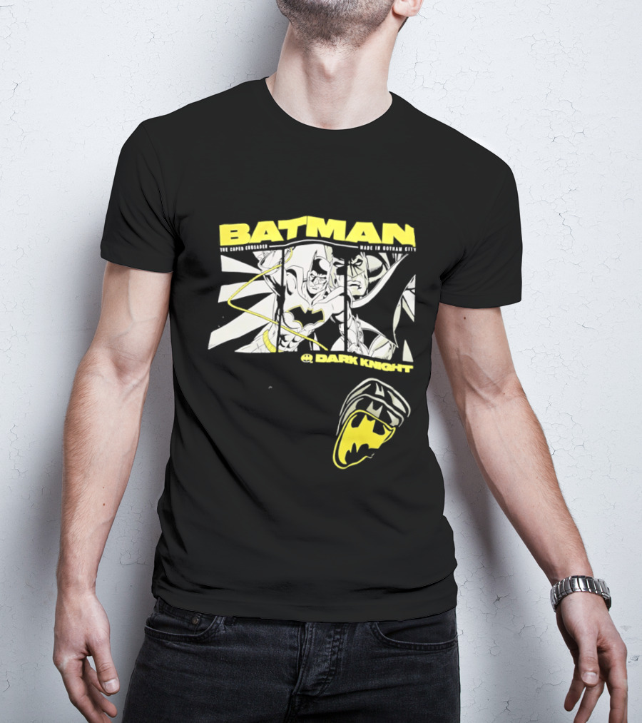 Batman Dark Knight Yellow Caped Crusader Montage T-Shirt