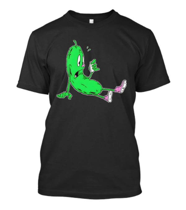 Stunsig Green Pickle Cartoon Phone Expression T-Shirt