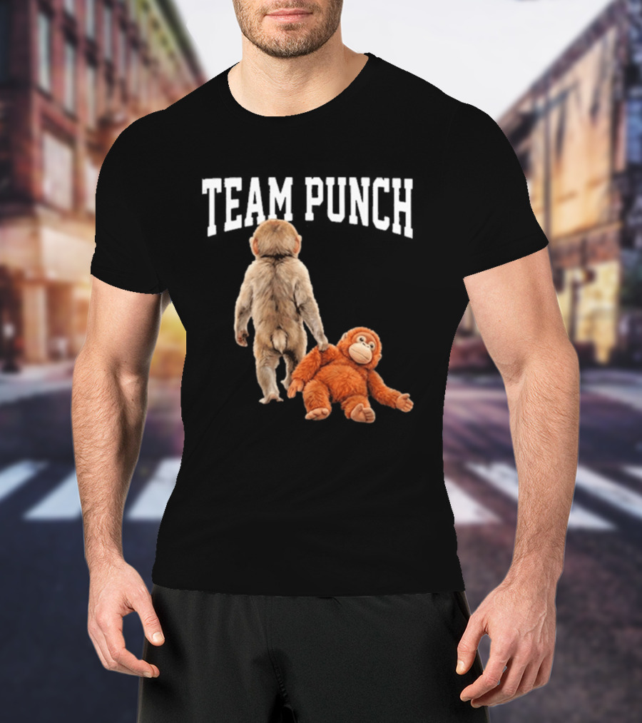 Team Punch Viral Monkey Stuffed Toy Fun T-Shirt
