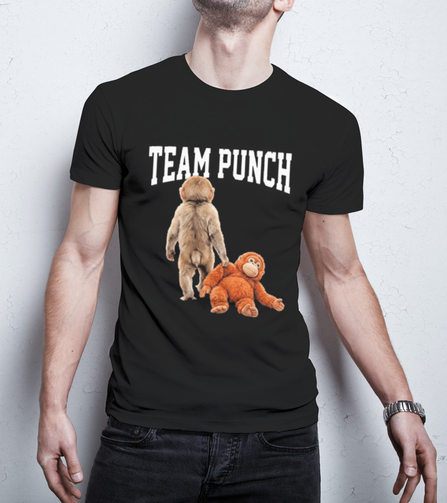 Team Punch Viral Monkey Stuffed Toy Fun T-Shirt