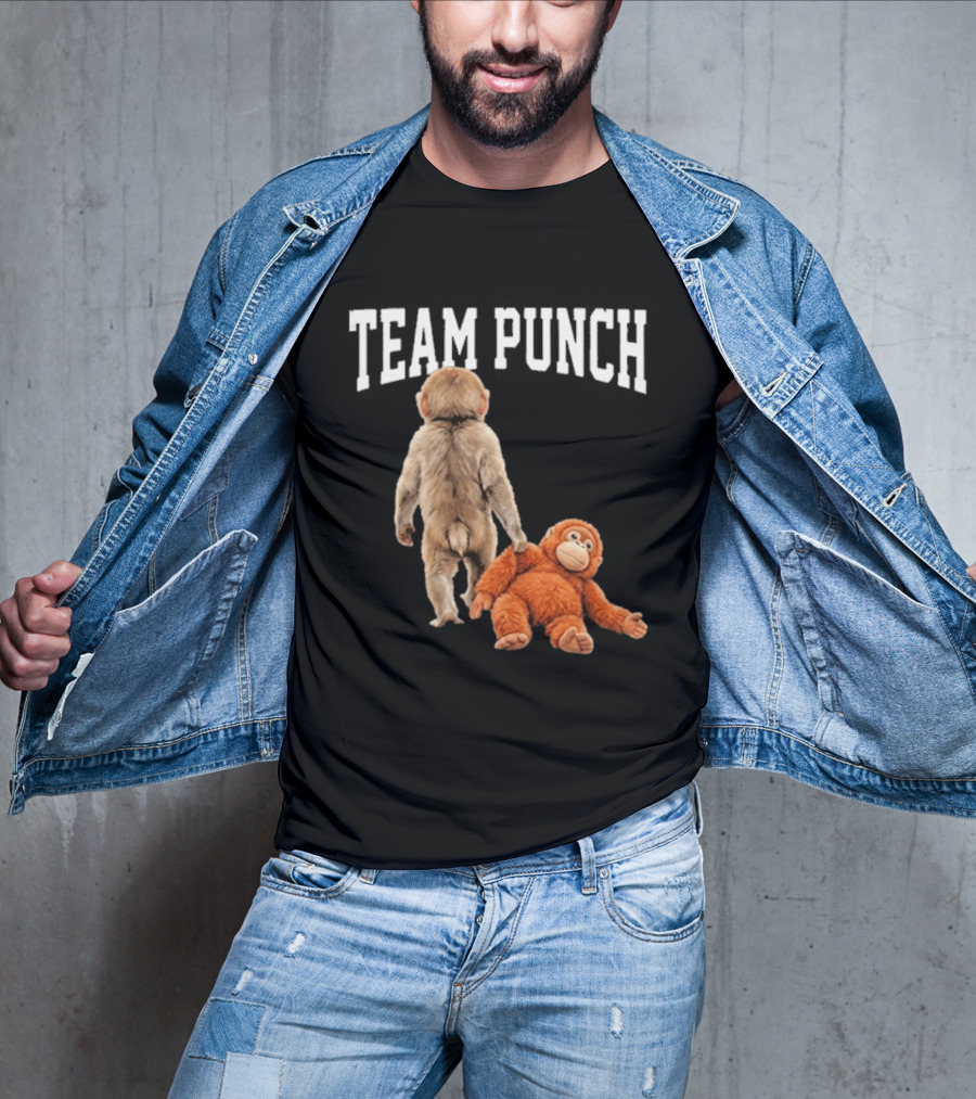 Team Punch Viral Monkey Stuffed Toy Fun T-Shirt