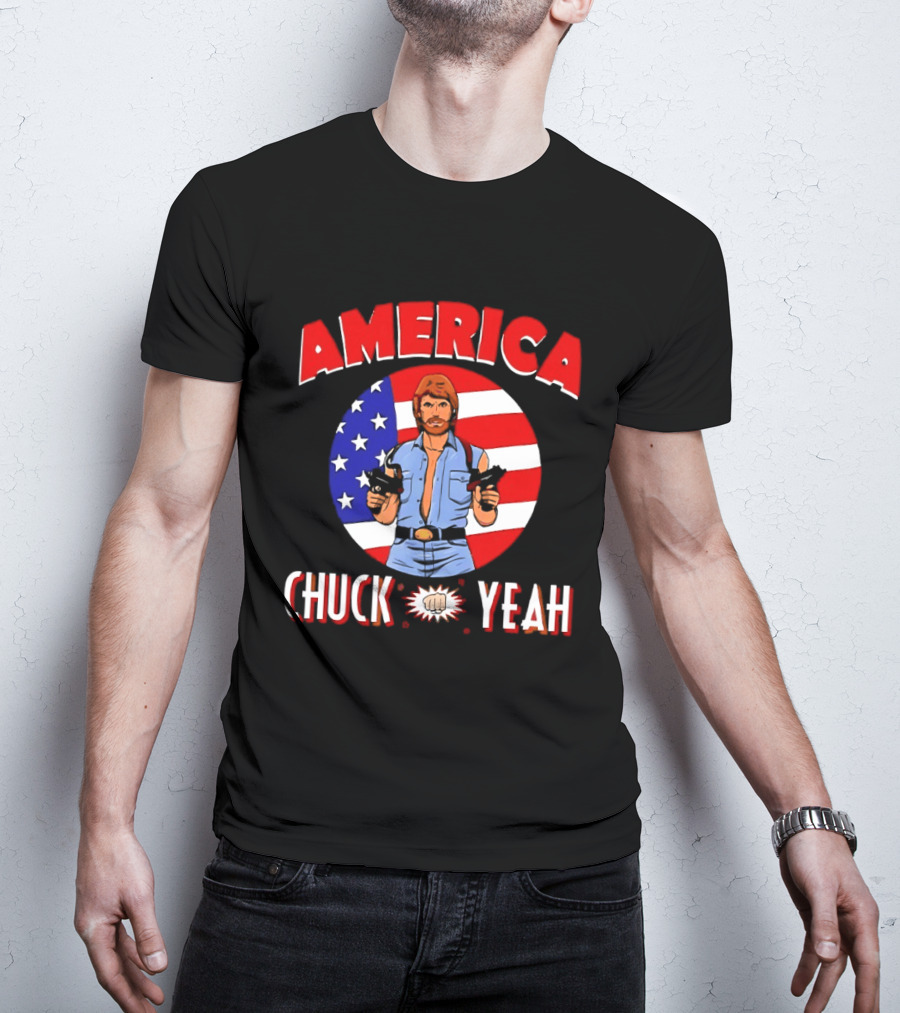 America Chuck Yeah Chuck Norris USA Flag T-Shirt