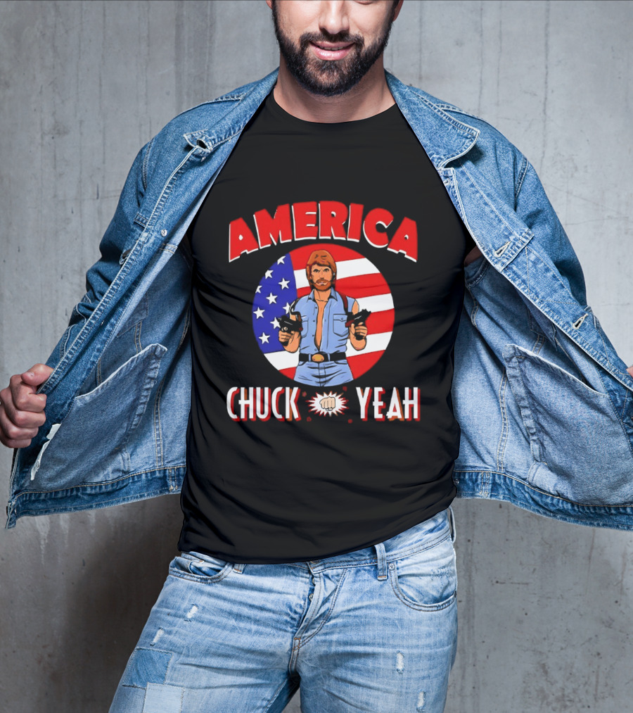 America Chuck Yeah Chuck Norris USA Flag T-Shirt