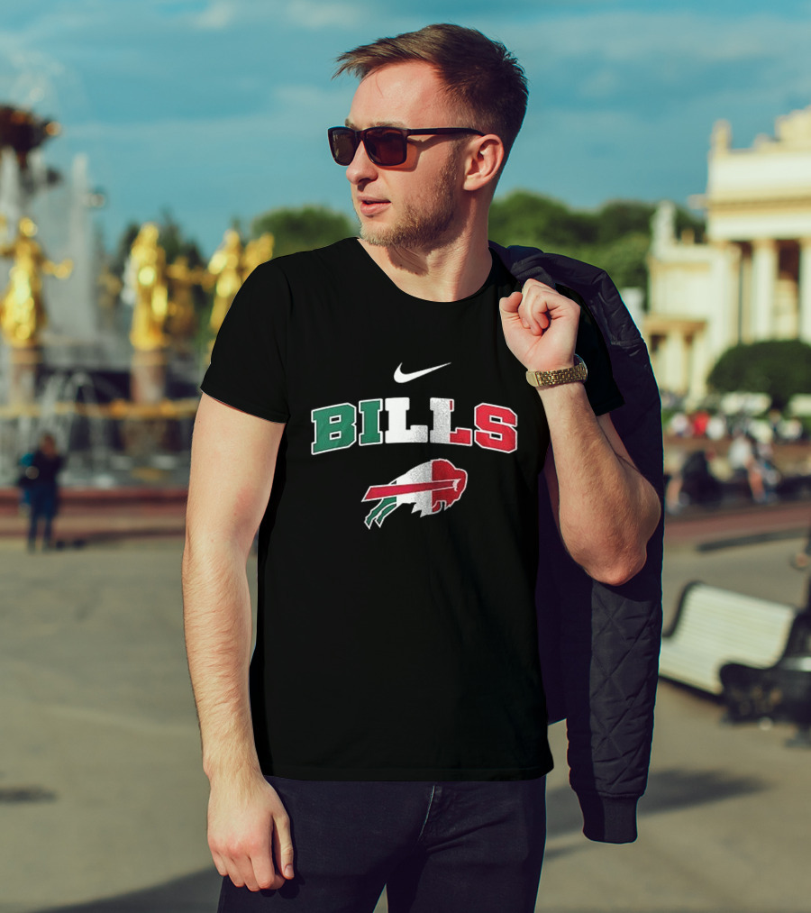 Nike Buffalo Bills Italia Green White Red Football Fan T-Shirt