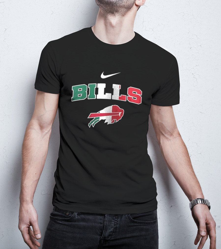 Nike Buffalo Bills Italia Green White Red Football Fan T-Shirt