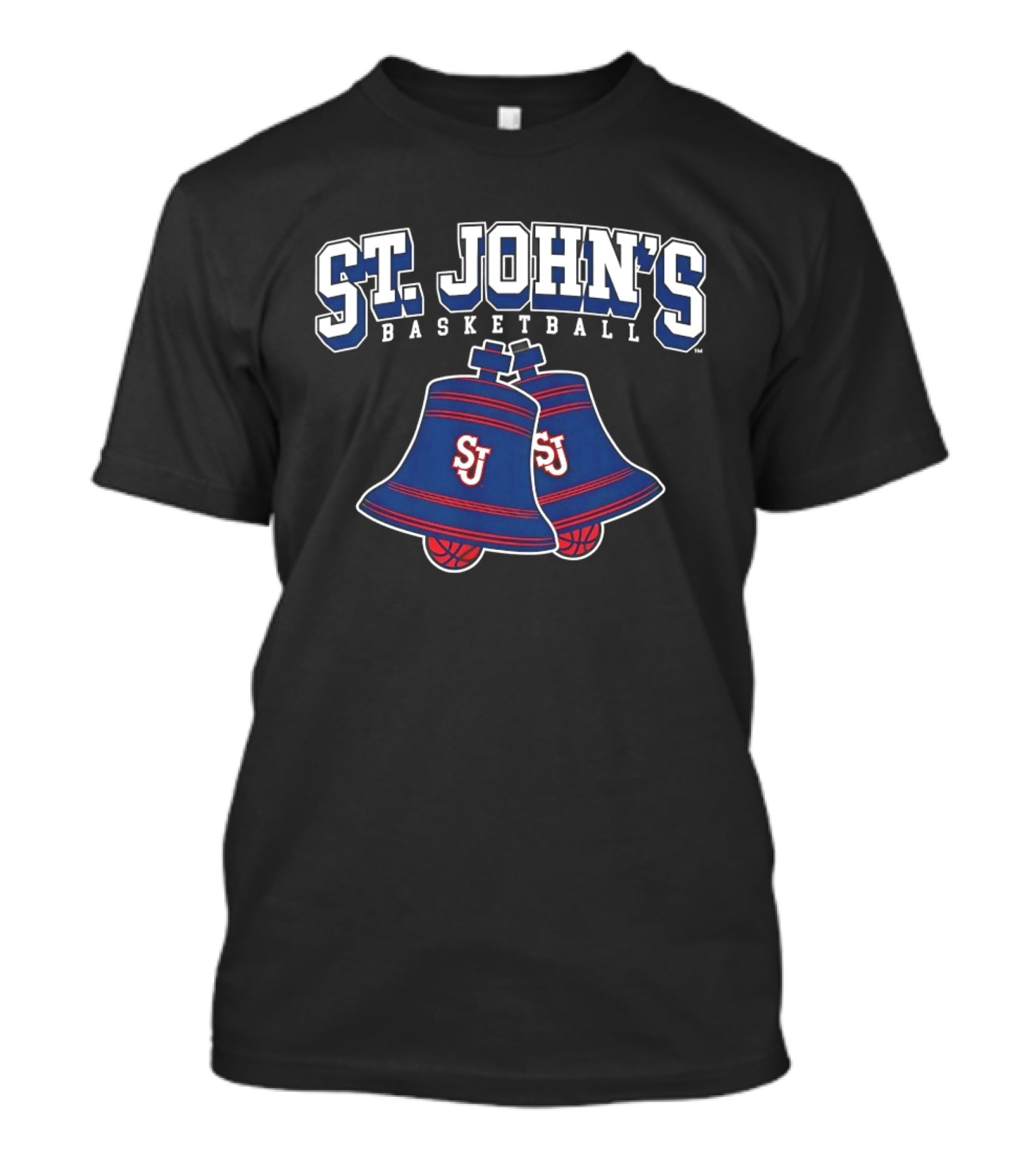 St. John's Basketball SJ Blue And Red Bell Hoops T-Shirt