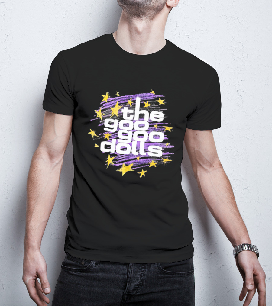 The Goo Goo Dolls Purple And Yellow Stars Brushstroke T-Shirt